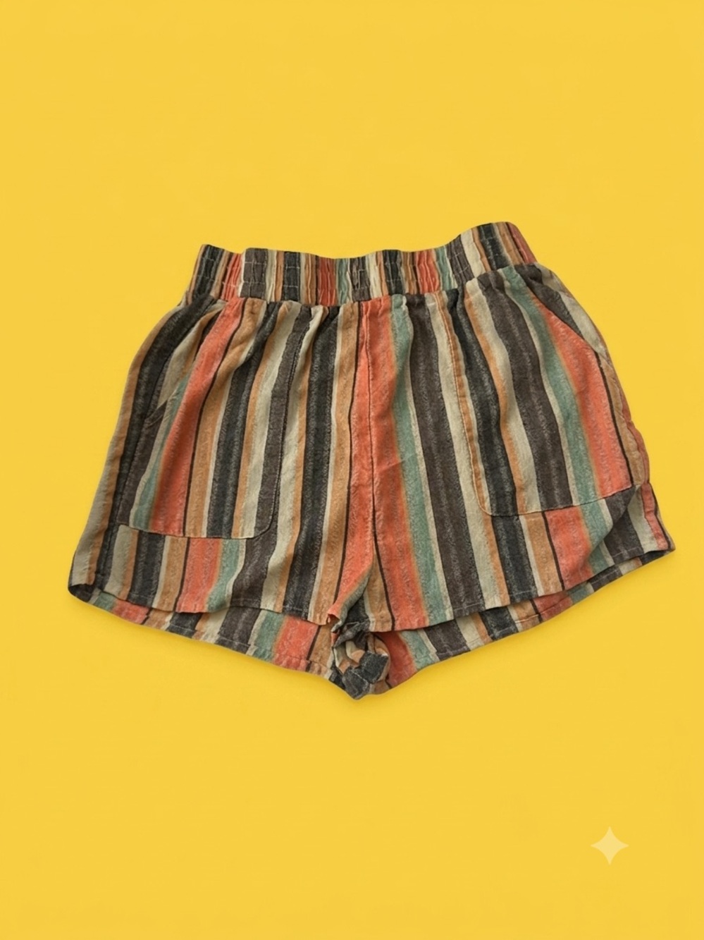 SHEIN Multicolor Striped High Waist Casual Shorts